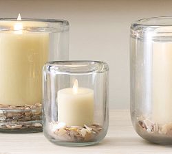 Brie Handcrafted Glass Hurricane Candle Holder