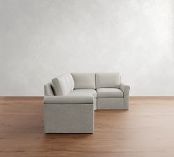 Cameron Modern Roll Arm Slipcovered 3-Piece Wedge Sectional (105")