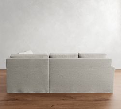 Cameron Modern Roll Arm Slipcovered 3-Piece Wedge Sectional (105")