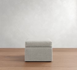 Cameron Modern Square Arm Slipcovered Ottoman