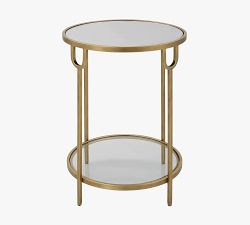 Ellodie Round Glass Accent Table (17")