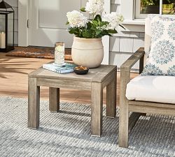 Indio Eucalyptus Square Outdoor Side Table (21&quot;)