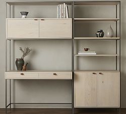 Graham Wall Desk With Drawer &amp; Bookcase (85")