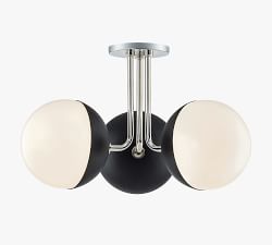 Open Box: Dixie 3-Light Round Glass Flush Mount