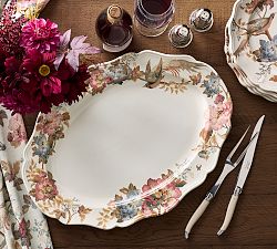 Piper Floral Bird Oval Turkey Serving Platter
