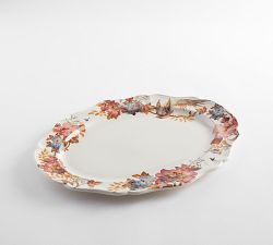 Piper Floral Bird Oval Turkey Serving Platter