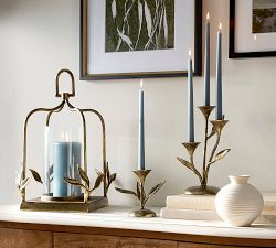 Botanical Forged Iron Candle Holder 