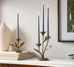 Botanical Forged Iron Candle Holder 