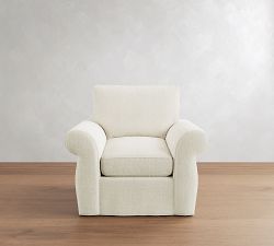 Pearce Roll Arm Deep Seat Slipcovered Swivel Chair