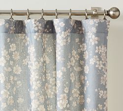 Open Box: Gracie Floral Curtain, 50"W x 84"L - Blue Multi