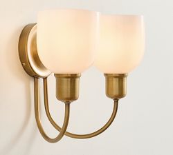 Holmes Milk Glass Double Sconce (13")