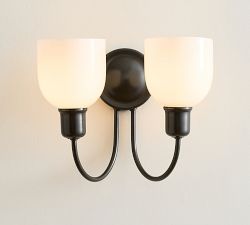 Holmes Milk Glass Double Sconce - Thumbnail 4