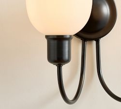 Holmes Milk Glass Double Sconce (13")