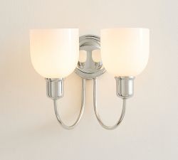 Holmes Milk Glass Double Sconce