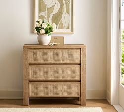 Marina Cane 3-Drawer Dresser (36")