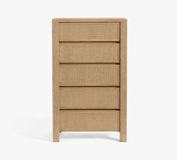 Marina Cane 5-Drawer Tall Dresser (34")