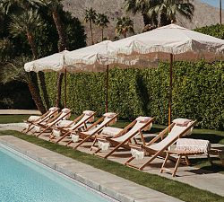 St. Tropez 7' Round Outdoor Teakwood Market Umbrella