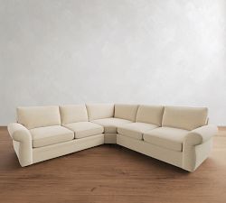 Pearce Roll Arm Deep Seat 3-Piece L-Shaped Sectional (127")