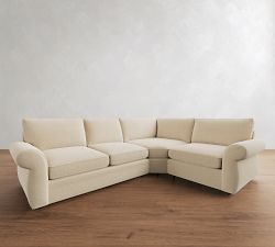 Pearce Roll Arm Deep Seat 3-Piece Wedge Sectional (127")
