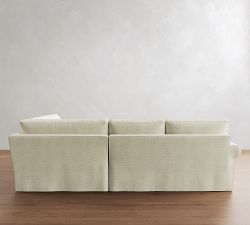Pearce Roll Arm Deep Seat Slipcovered 3-Piece Bumper Sectional (127")