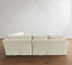 Pearce Roll Arm Deep Seat Slipcovered 3-Piece Wedge Sectional (127")