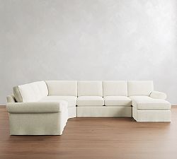 Pearce Roll Arm Deep Seat Slipcovered 4-Piece Wedge Sectional (152")