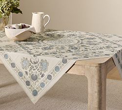 Lilah Suzani Embroidered Cotton Table Throw