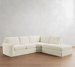 Pearce Square Arm Deep Seat Slipcovered 3-Piece Bumper Sectional (123")