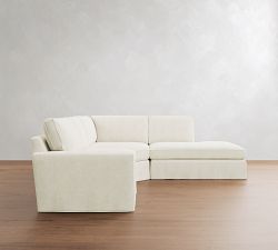 Pearce Square Arm Deep Seat Slipcovered 3-Piece Bumper Sectional (123")