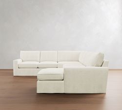 Pearce Square Arm Deep Seat Slipcovered 4-Piece Wedge Sectional (146")