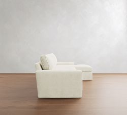 Pearce Square Arm Deep Seat Slipcovered Chaise Sectional (101"&ndash;141")
