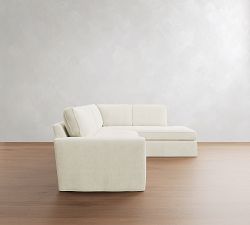 Pearce Square Arm Deep Seat Slipcovered Return Bumper Sectional (115"&ndash;145")