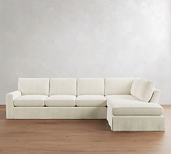Pearce Square Arm Deep Seat Slipcovered Return Bumper Sectional (115"&ndash;145")
