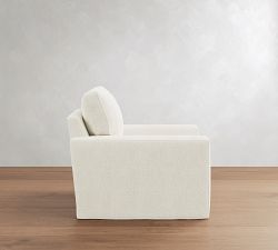Pearce Square Arm Deep Seat Slipcovered Swivel Chair
