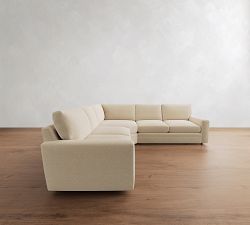 Pearce Modern Square Arm Deep Seat 3-Piece L-Shaped Sectional (123")