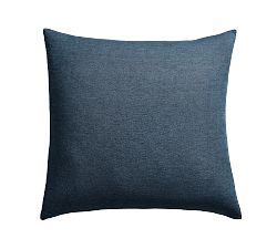 Open Box: Classic Belgian Flax Linen Knife Edge Shams, Euro, Set of 2 - Denim