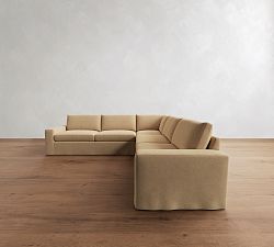 Sierra Slipcovered 3-Piece L-Shaped Sectional (126")