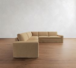 Sierra Slipcovered 3-Piece L-Shaped Sectional (126")