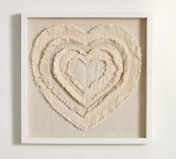 Ivory Applique Heart Wall Art