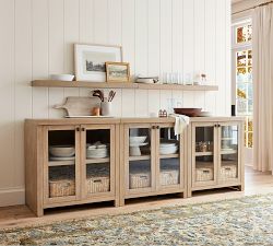 Modern Farmhouse Display Buffet with Cabinet (102")