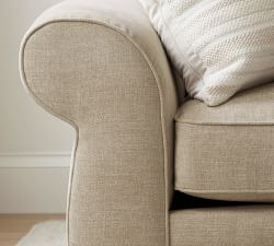 Pearce Roll Arm Slipcovered 3-Piece Wedge Sectional (122&quot;&ndash;130&quot;)