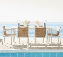 Huntington Wicker &amp; Metal Outdoor Dining Side &amp; Armchair