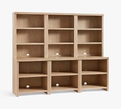 Modern Farmhouse 102&quot; Shelf with Open Cabinets