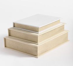 Stacked Linen Storage Books - Set of 3