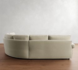 Pearce Roll Arm 3-Piece Curved Wedge Sectional (131&quot;)