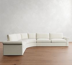 Westwood Roll Arm Slipcovered 4-Piece Curved Wedge Sectional (153")