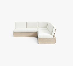 Indio Eucalyptus Modern Platform L-Shaped 3-Piece Outdoor Sectional (90")