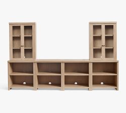 Modern Farmhouse 136" Entertainment Center with Display Hutch