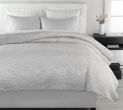 Monique Lhuillier Blossom Embroidered Cotton Quilt