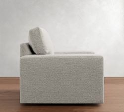 PB Comfort Modern Square Arm Swivel Chair